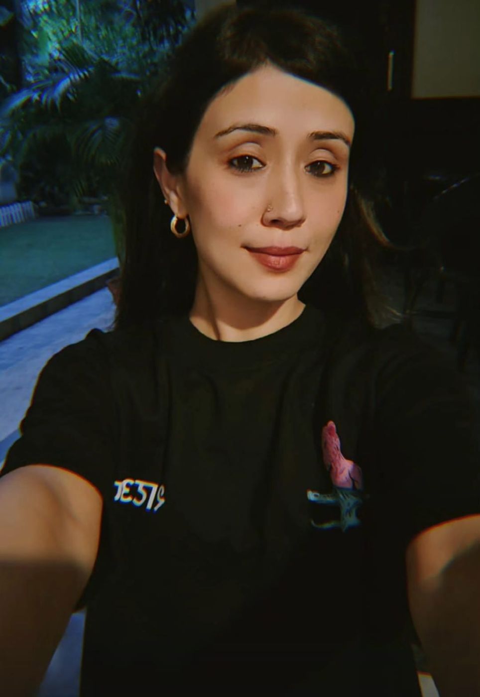 Rebel selfie in the SHUTUP tee